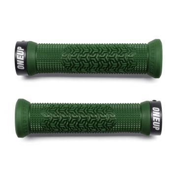 OneUp Goldstone Grips Dark Green tummanvihreät lock-on MTB-kädensijat