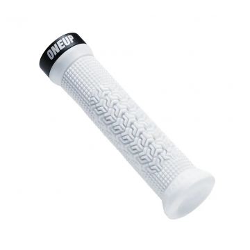 OneUp Goldstone Grips White valkoiset lock-on MTB-kädensijat